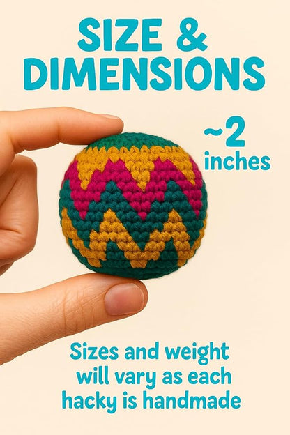 🔥Limited-Time Offer✨Colorful Handwoven Hacky Sack Balls, Durable Crochet Kick Toys for Kids & Adults