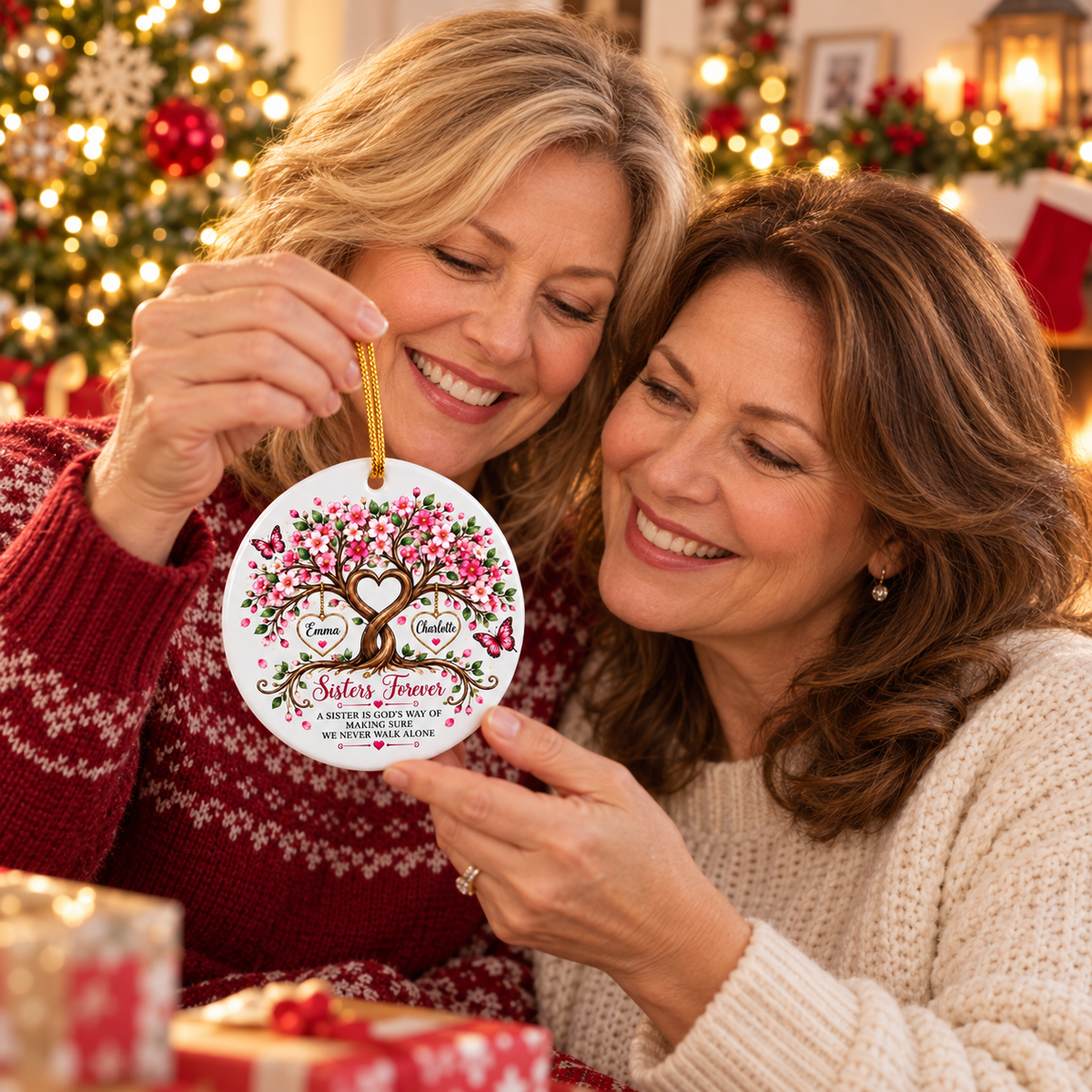 ❤️ Personalized Sisters Forever Ornament