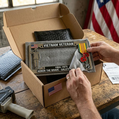 🎖️🦅Vietnam Veteran Tribute License Plate Frame | Perfect for Front & Rear Use
