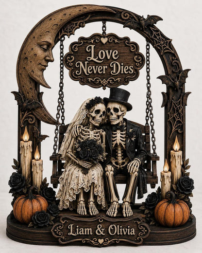 Custom Skull Bride And Groom Anniversary Gift