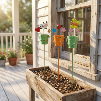 🔥Last Day 49% OFF-🌱Set of 3 Metal Flower Pot Garden Stakes