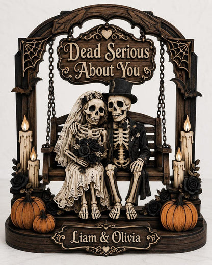 Custom Skull Bride And Groom Anniversary Gift