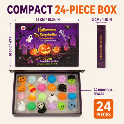 24-Piece Halloween Squishy Surprise Box, 24-Day Countdown Sensory Fidget Toy Set, Soft Squeeze Halloween Gifts & Party Favors