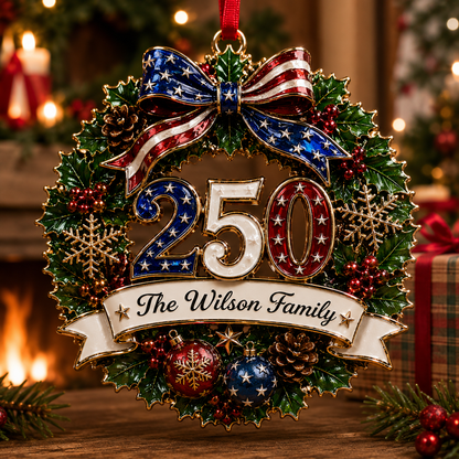Personalized USA 250th Anniversary Christmas Ornament