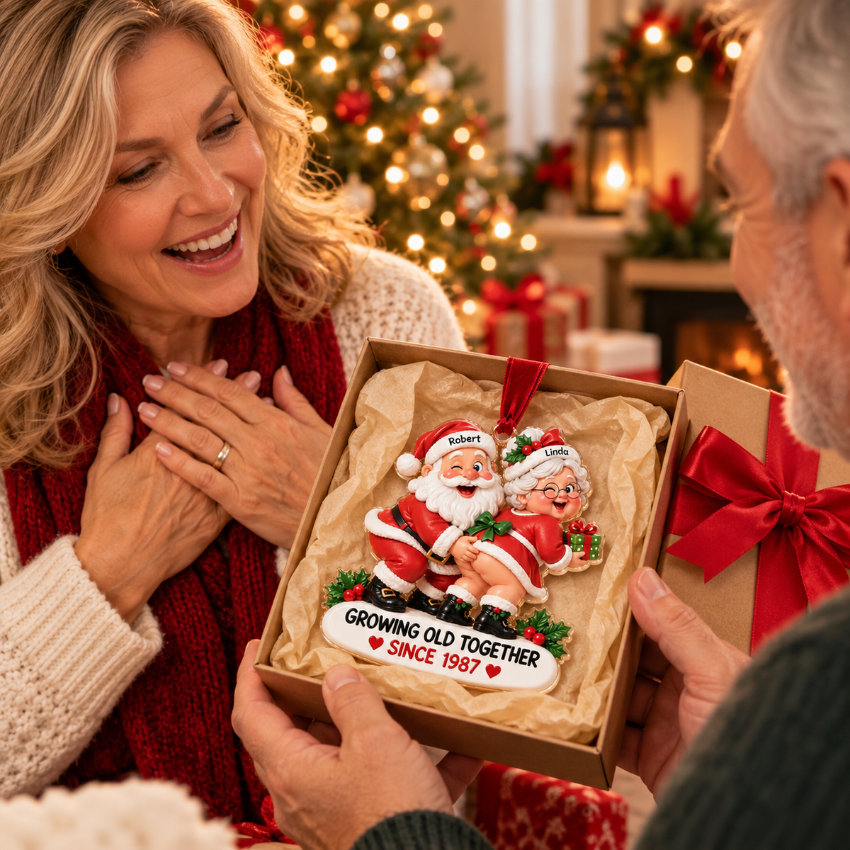 🎅 Personalized Growing Old Together Couple Ornament