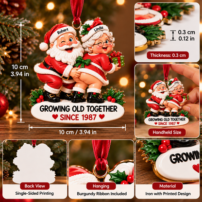 🎅 Personalized Growing Old Together Couple Ornament