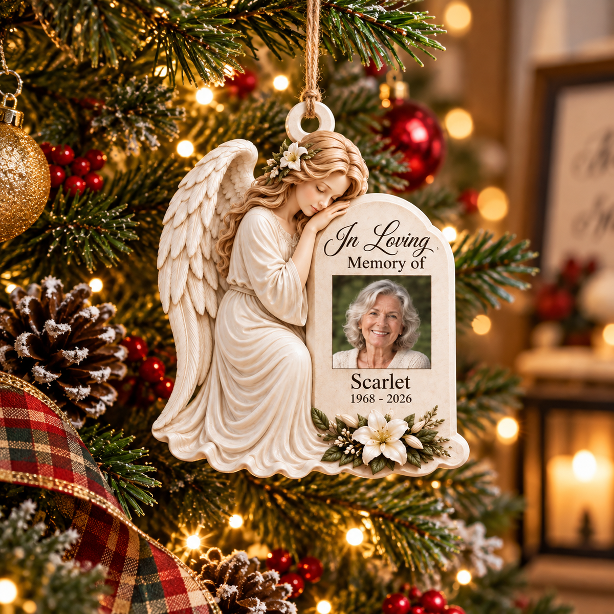 🤍 Personalized Memorial Angel Ornament