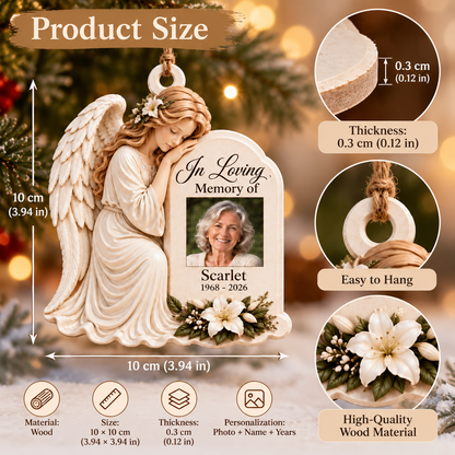 🤍 Personalized Memorial Angel Ornament