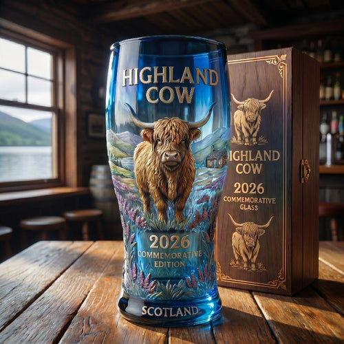 🏔️2026 Highland Cow Commemorative Glass