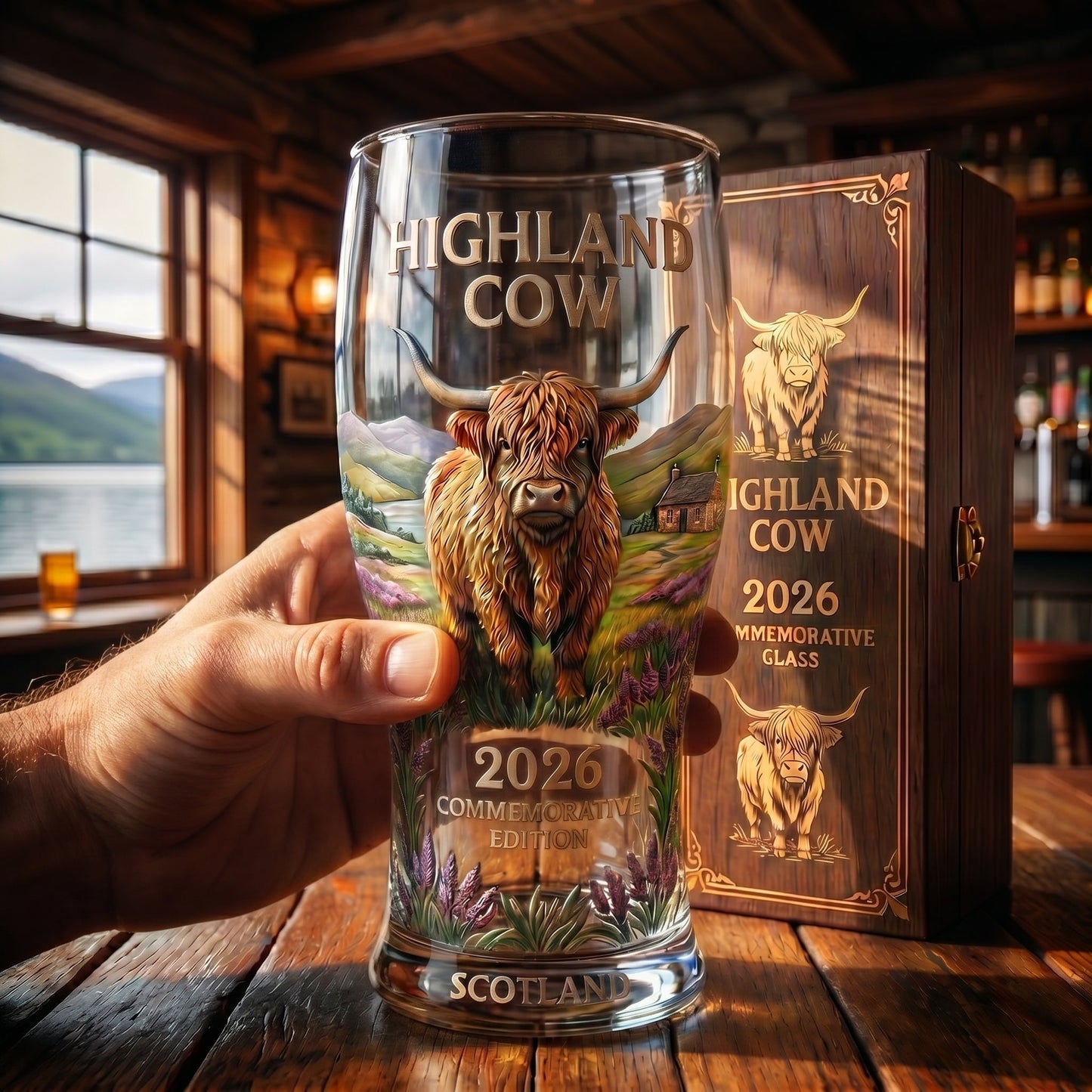🏔️2026 Highland Cow Commemorative Glass