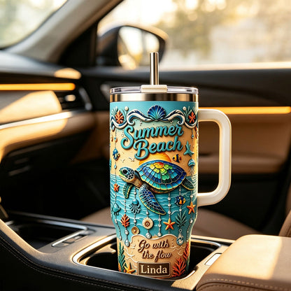 🏖️Personalized Sea Turtle Ocean Tumbler With Name🌴🌊