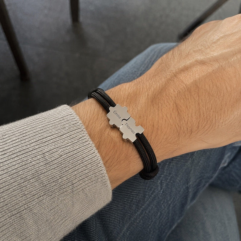 To My Man- Couple Puzzle Custom Name Bracelet
