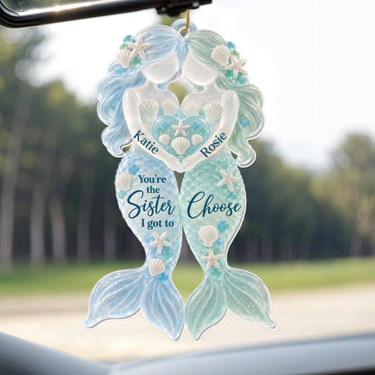 💕 Personalized Sister Mermaid Ornament — You’re the Sister I Got to Choose