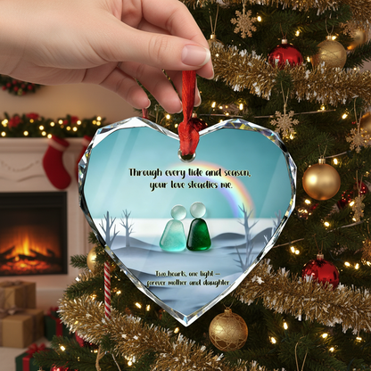 Mother and Daughter Sea Glass Ornament – Through Every Tide and Season