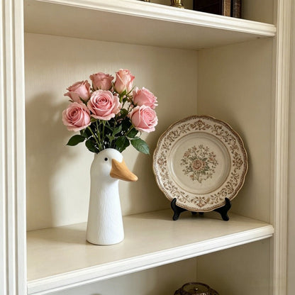 🦆 Ceramic Duck Flower Vase