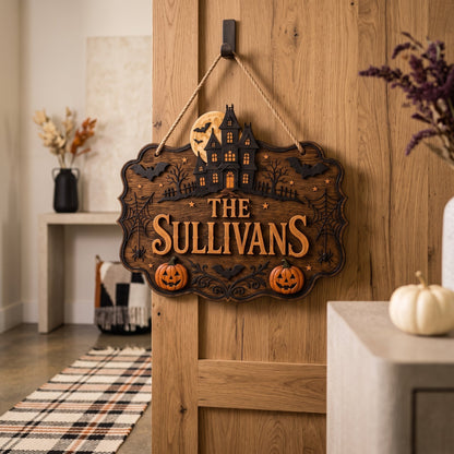 Personalized Haunted House Family Sign