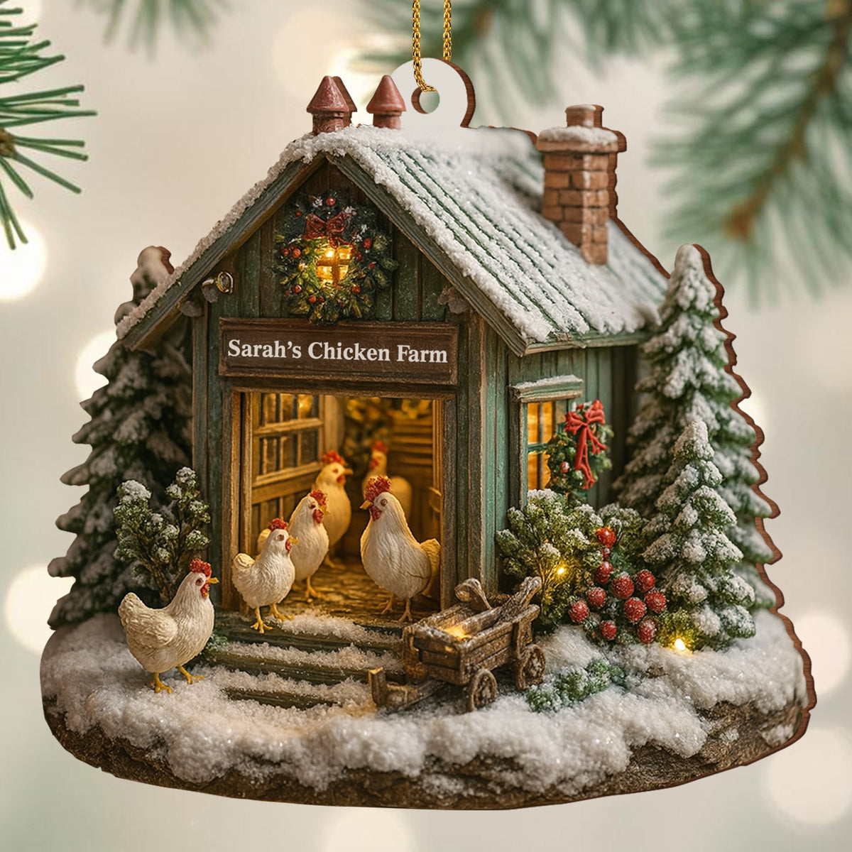 🔥Welcome to Our Cozy Farm, Celebrate the Holiday Season - Personalized Custom Acrylic Ornament, Custom Name