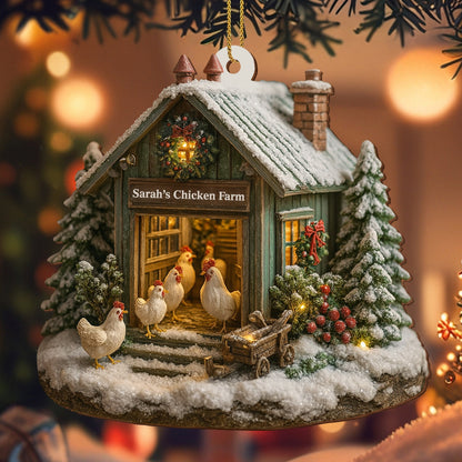 🔥Welcome to Our Cozy Farm, Celebrate the Holiday Season - Personalized Custom Acrylic Ornament, Custom Name