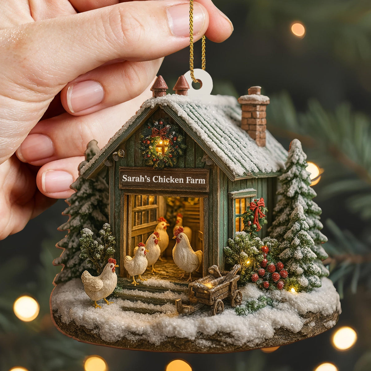 🔥Welcome to Our Cozy Farm, Celebrate the Holiday Season - Personalized Custom Acrylic Ornament, Custom Name