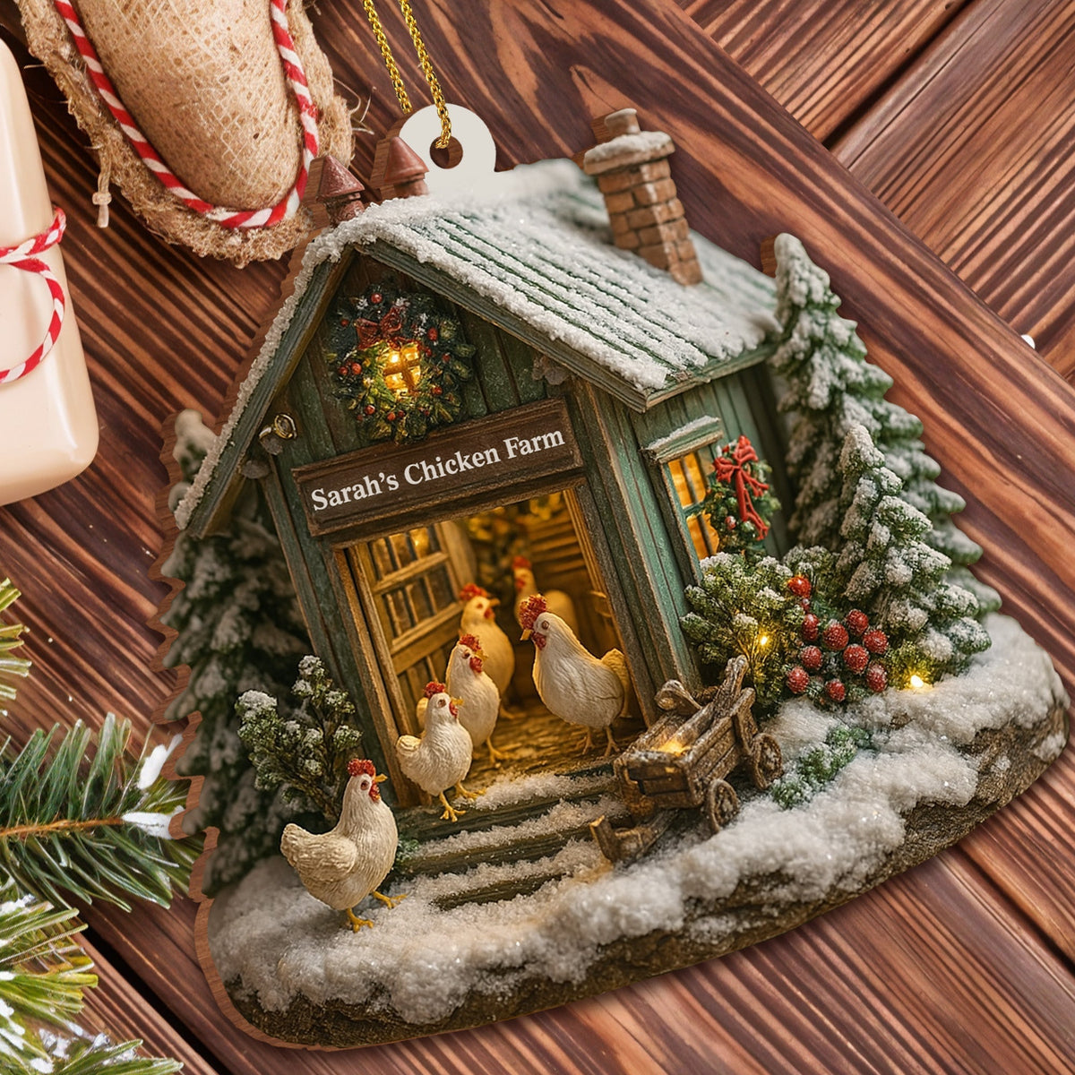 🔥Welcome to Our Cozy Farm, Celebrate the Holiday Season - Personalized Custom Acrylic Ornament, Custom Name