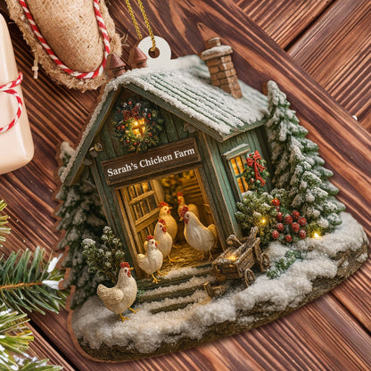 🔥Welcome to Our Cozy Farm, Celebrate the Holiday Season - Personalized Custom Acrylic Ornament, Custom Name