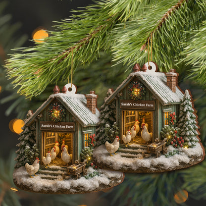🔥Welcome to Our Cozy Farm, Celebrate the Holiday Season - Personalized Custom Acrylic Ornament, Custom Name