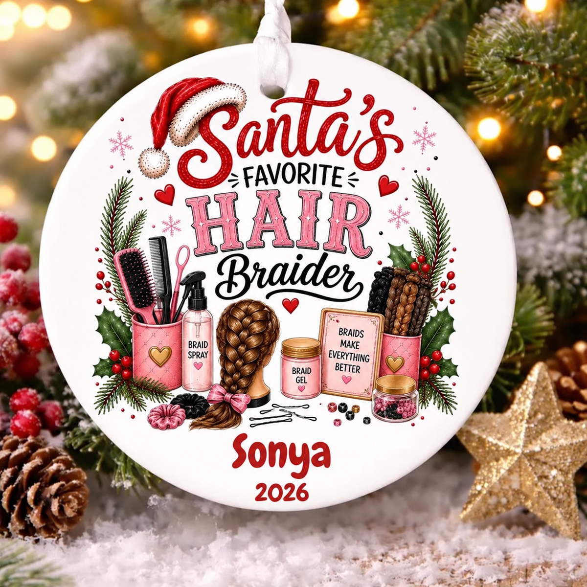 ⏳Last Day 50% OFF —🎄 Santa’s Favorite Personalized Christmas Ornament