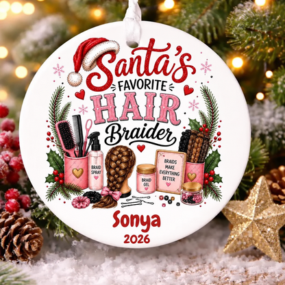 ⏳Last Day 50% OFF —🎄 Santa’s Favorite Personalized Christmas Ornament
