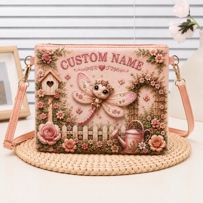 🌸 Personalized Floral Garden Embossed Animal Shoulder Bag – Best Gift For You