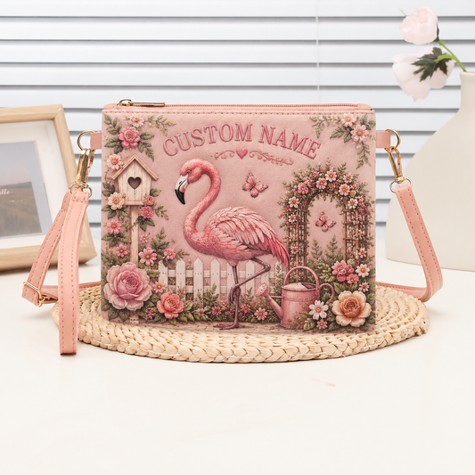 🌸 Personalized Floral Garden Embossed Animal Shoulder Bag – Best Gift For You