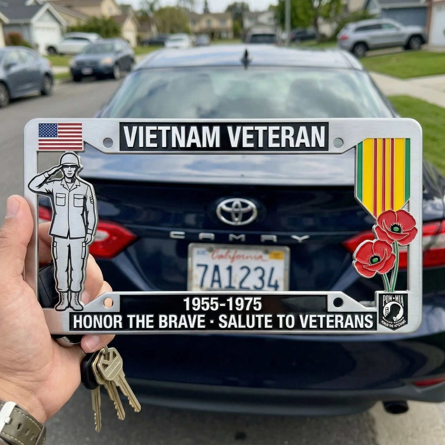 🚗Vietnam Veteran Tribute License Plate Frame | Perfect for Front & Rear Use