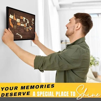 🔥Last Day 49% OFF -❤️Wooden USA Travel Map Puzzle🧩A Stylish Way to Track Your Journey & Memories