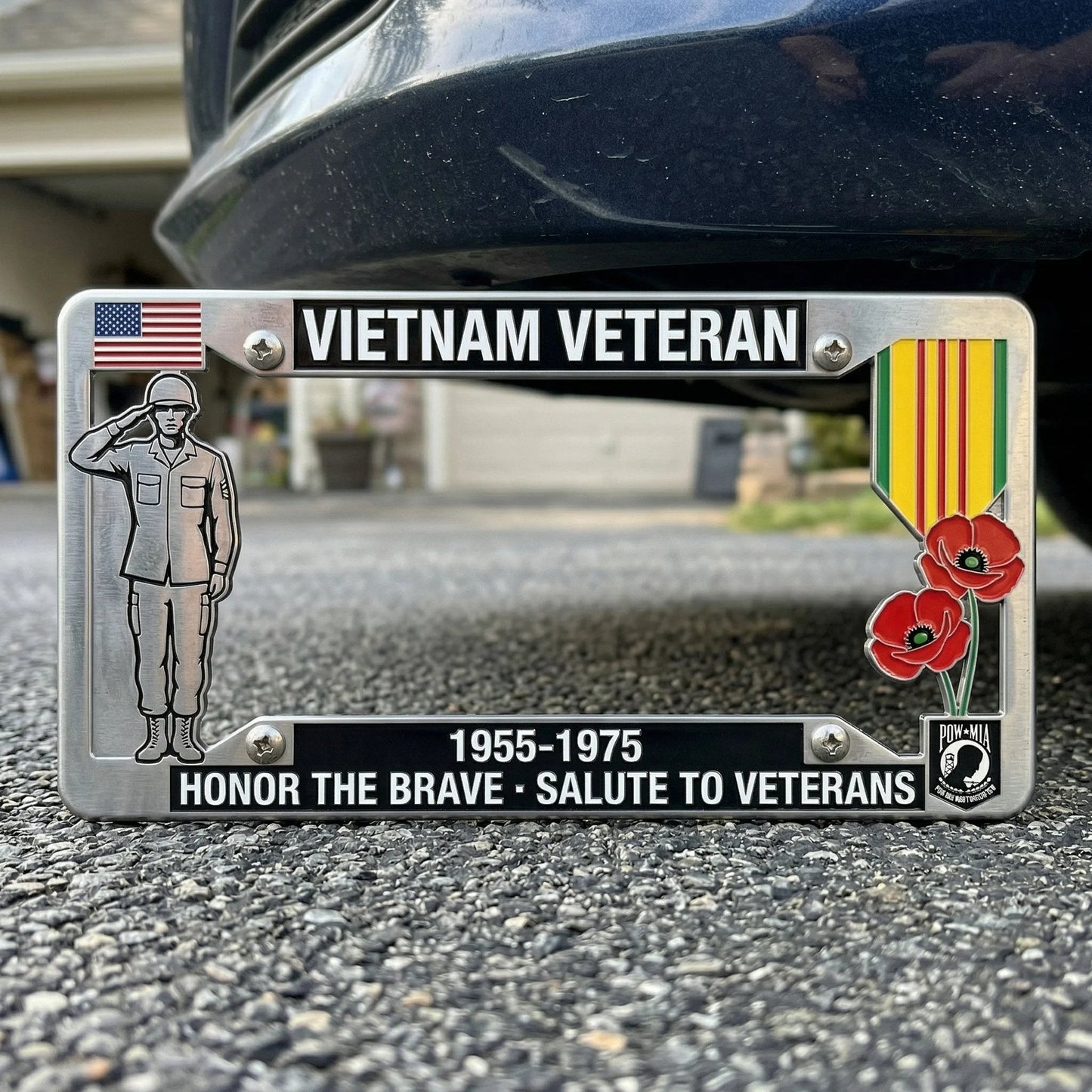 🚗Vietnam Veteran Tribute License Plate Frame | Perfect for Front & Rear Use