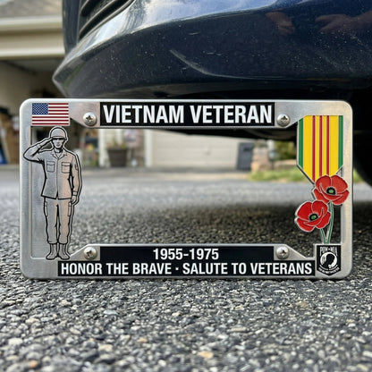 🚗Vietnam Veteran Tribute License Plate Frame | Perfect for Front & Rear Use
