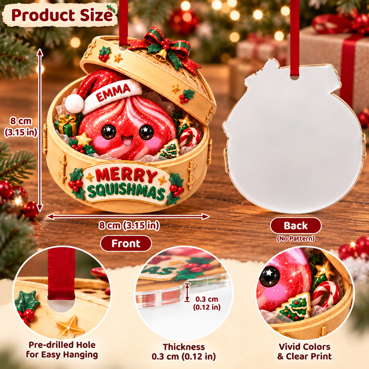 🎄 2026 Personalized Merry Squishmas Ornament