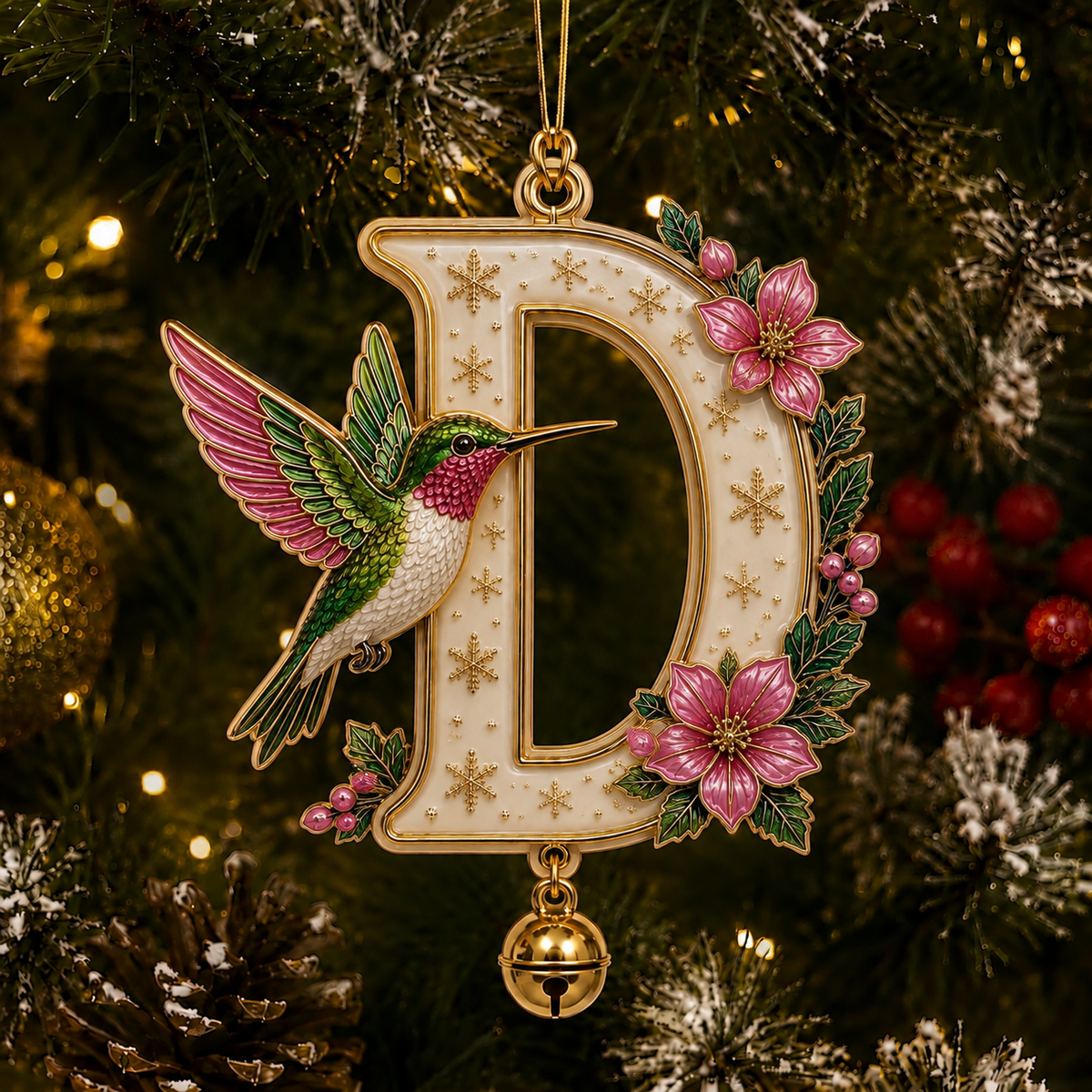 Personalized Christmas Initial Ornament – Custom Name & Family Keepsake