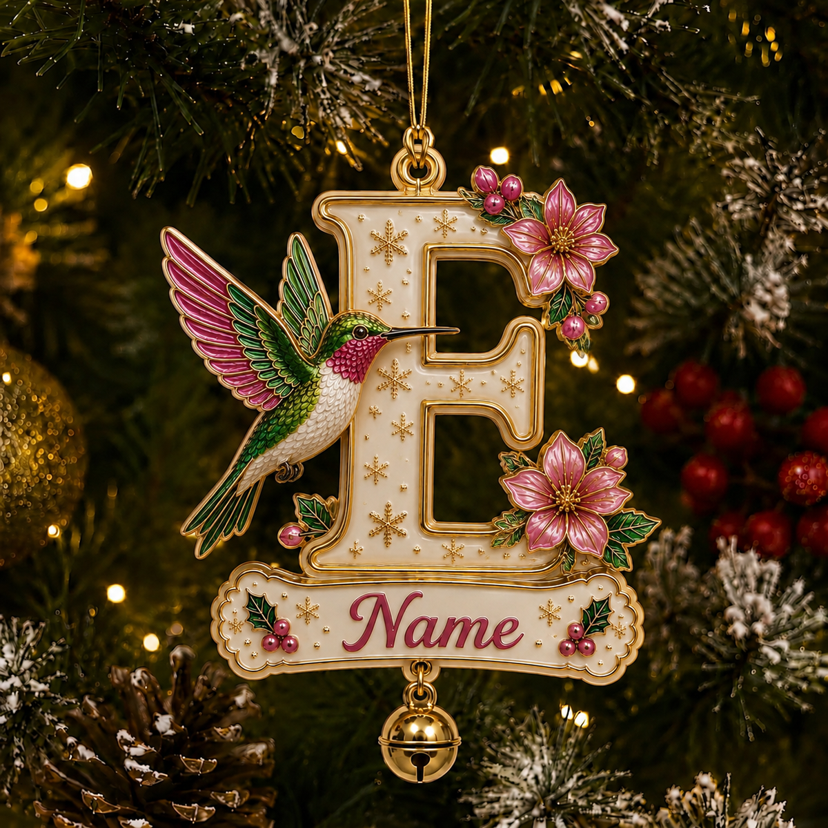 Personalized Christmas Initial Ornament – Custom Name & Family Keepsake
