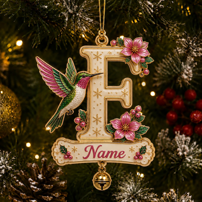 Personalized Christmas Initial Ornament – Custom Name & Family Keepsake