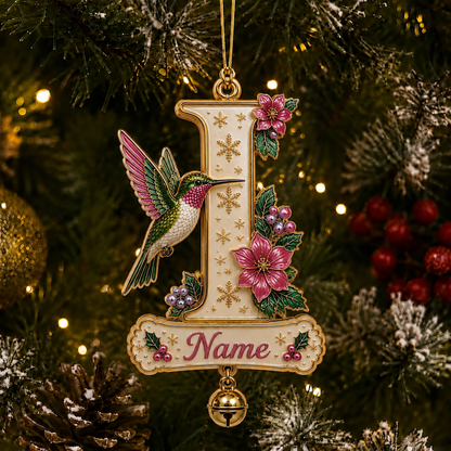 Personalized Christmas Initial Ornament – Custom Name & Family Keepsake