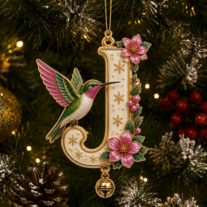 Personalized Christmas Initial Ornament – Custom Name & Family Keepsake