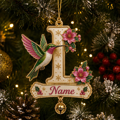 Personalized Christmas Initial Ornament – Custom Name & Family Keepsake