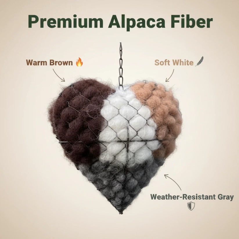 🔥LAST DAY 50% OFF - 🕊️🏡 Natural Alpaca Fiber Bird Nesting Heart❤️A Cozy Gift for Birds