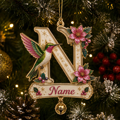 Personalized Christmas Initial Ornament – Custom Name & Family Keepsake