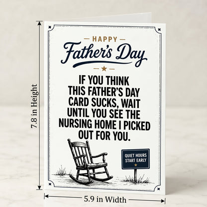 🔥Funny & Heartfelt Father’s Day Card for Dad✉Ready-to-Gift Humorous Greeting Card with Envelope