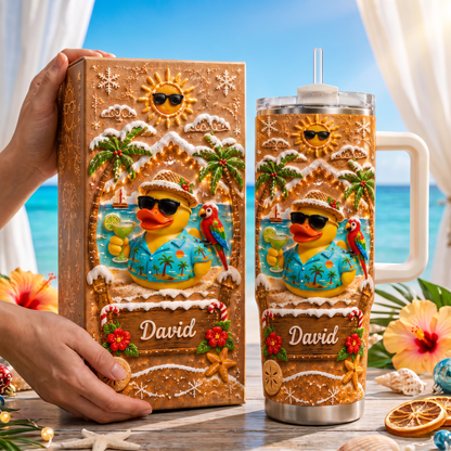 🎁Personalized Tropical Christmas Duck Tumbler