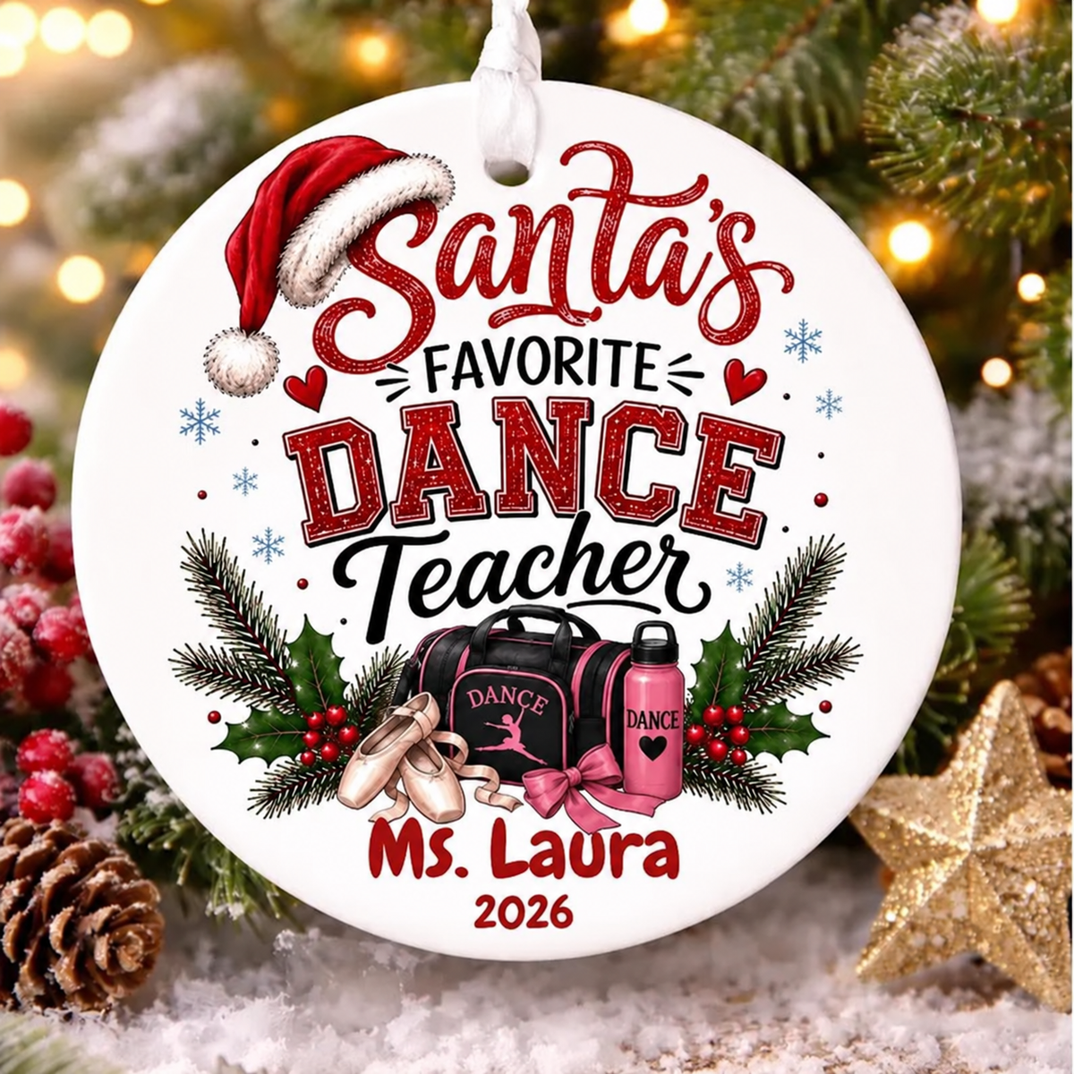 ⏳Last Day 50% OFF —🎄 Santa’s Favorite Personalized Christmas Ornament