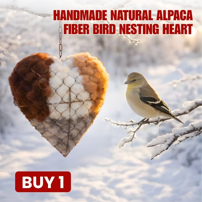 🔥LAST DAY 50% OFF - 🕊️🏡 Natural Alpaca Fiber Bird Nesting Heart❤️A Cozy Gift for Birds
