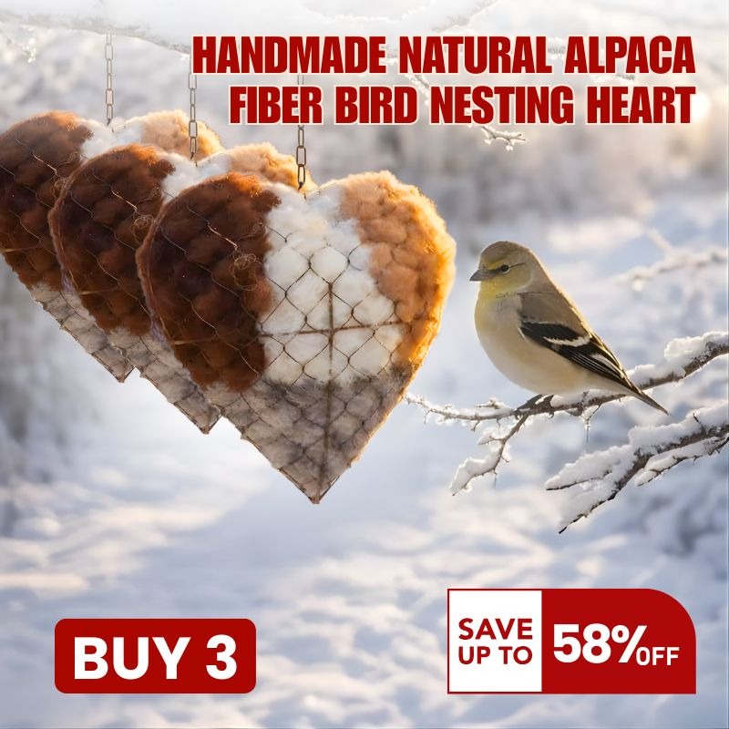 🔥LAST DAY 50% OFF - 🕊️🏡 Natural Alpaca Fiber Bird Nesting Heart❤️A Cozy Gift for Birds