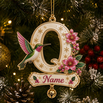 Personalized Christmas Initial Ornament – Custom Name & Family Keepsake