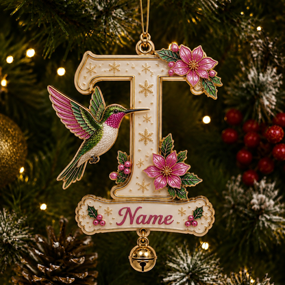 Personalized Christmas Initial Ornament – Custom Name & Family Keepsake